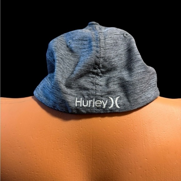 Hurley Blue Gray FlexFit Hat Icon Logo Fitted Cap Skater Surfer Beach - Picture 8 of 12